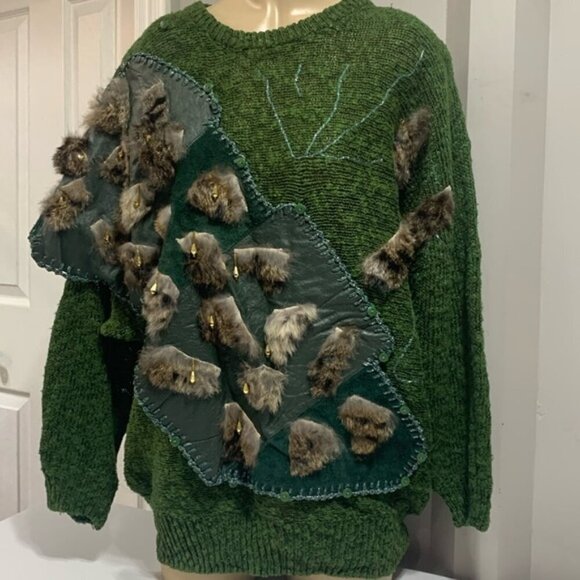 Orly Rabbit Fur Trim Sweater - Picture 1 of 5